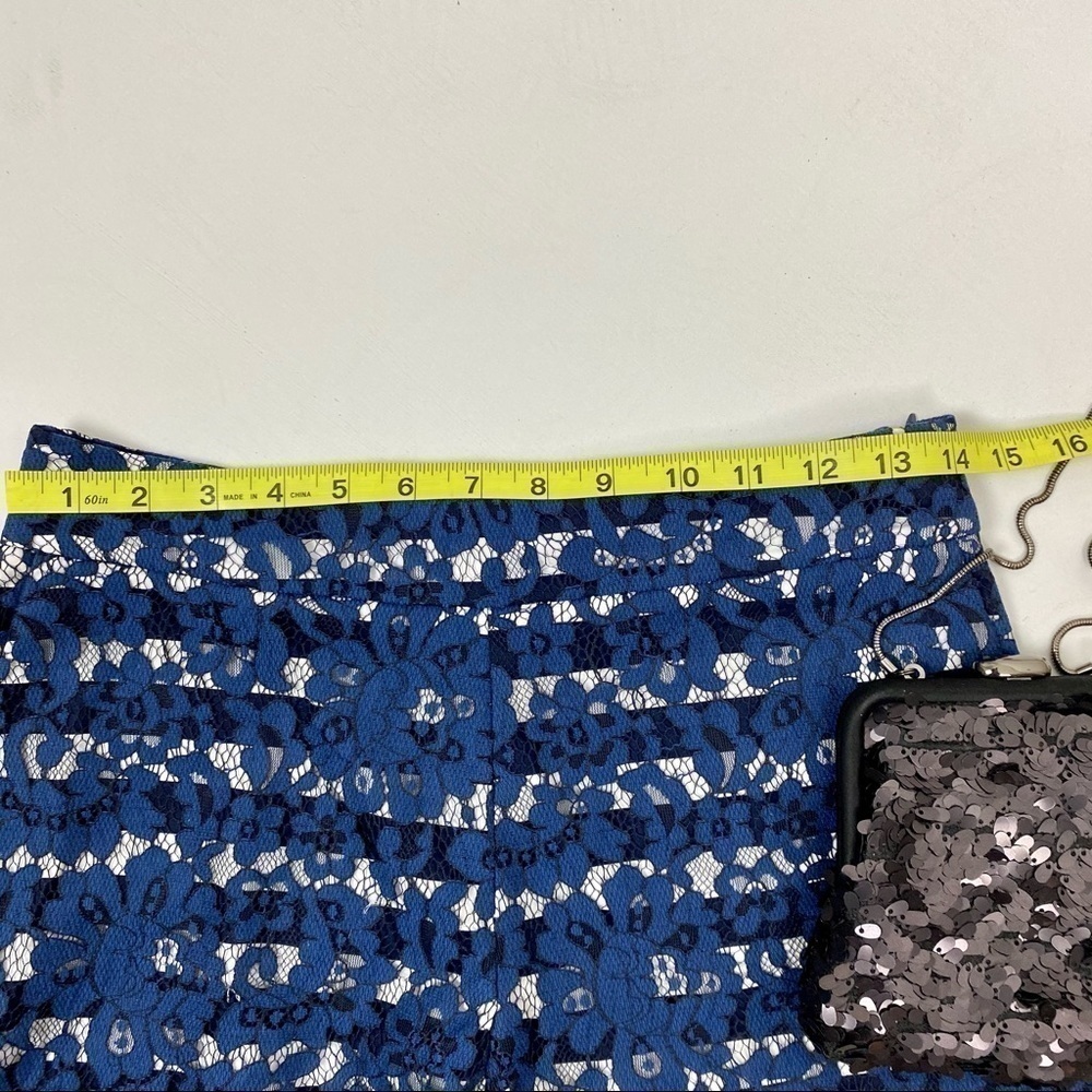 Anthro Cartonnier Blue Lace Shorts size 0 - Picture 7 of 10